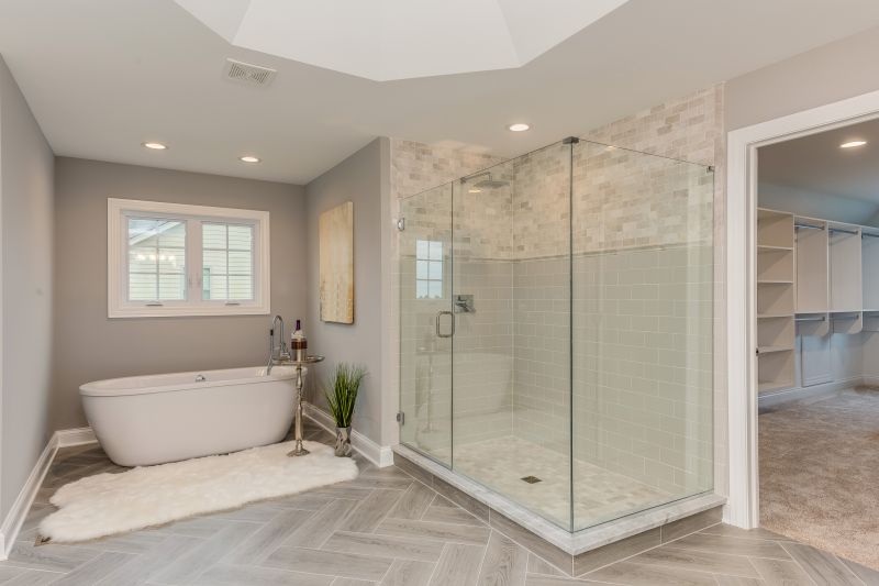 Walk-in Shower Featuring a Floating Bench